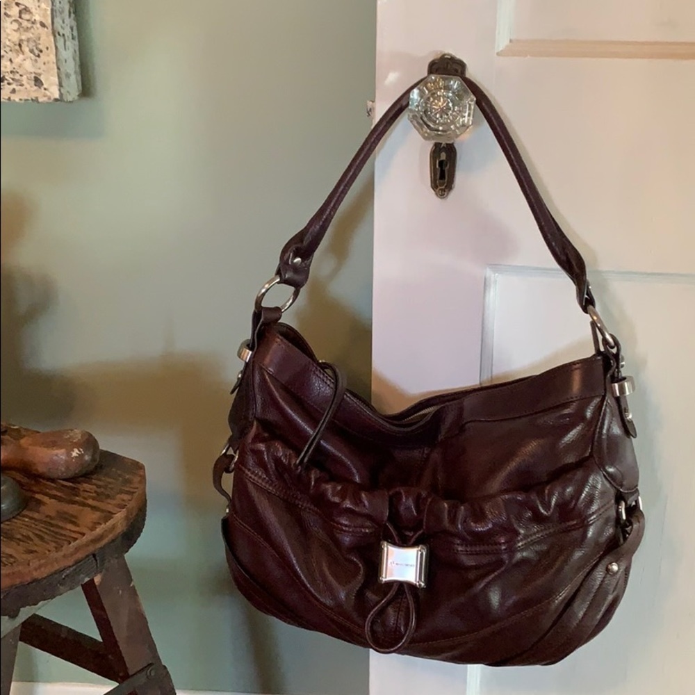 𝅺B. Makowsky Leather Hobo Bag